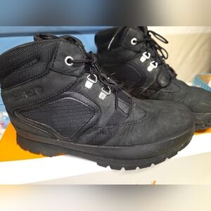 Timberland Euro Hiker Boots Big Kids Junior Size 7Y Black Nubuck A5SEG